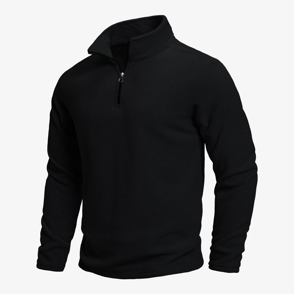 Men S Stand Collar Half Zip Long Sleeve Pullover Fleece Sweatshirt Casual