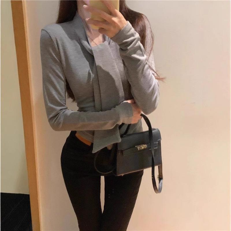 Women S Slim Fit Long Sleeve Sweater Elegant Casual Inner Top