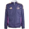 Adidas Los Angeles Galaxy 25-26 Anthem Retro Color Block Striped Reversible Jacket Men jackets White JE5636