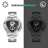 Men's Analog Triangle Watch with Three Eyes: Stylish, Multi-Function, Luminous Display, Calendar Function, Stainless Steel Analog Watch, Cool and