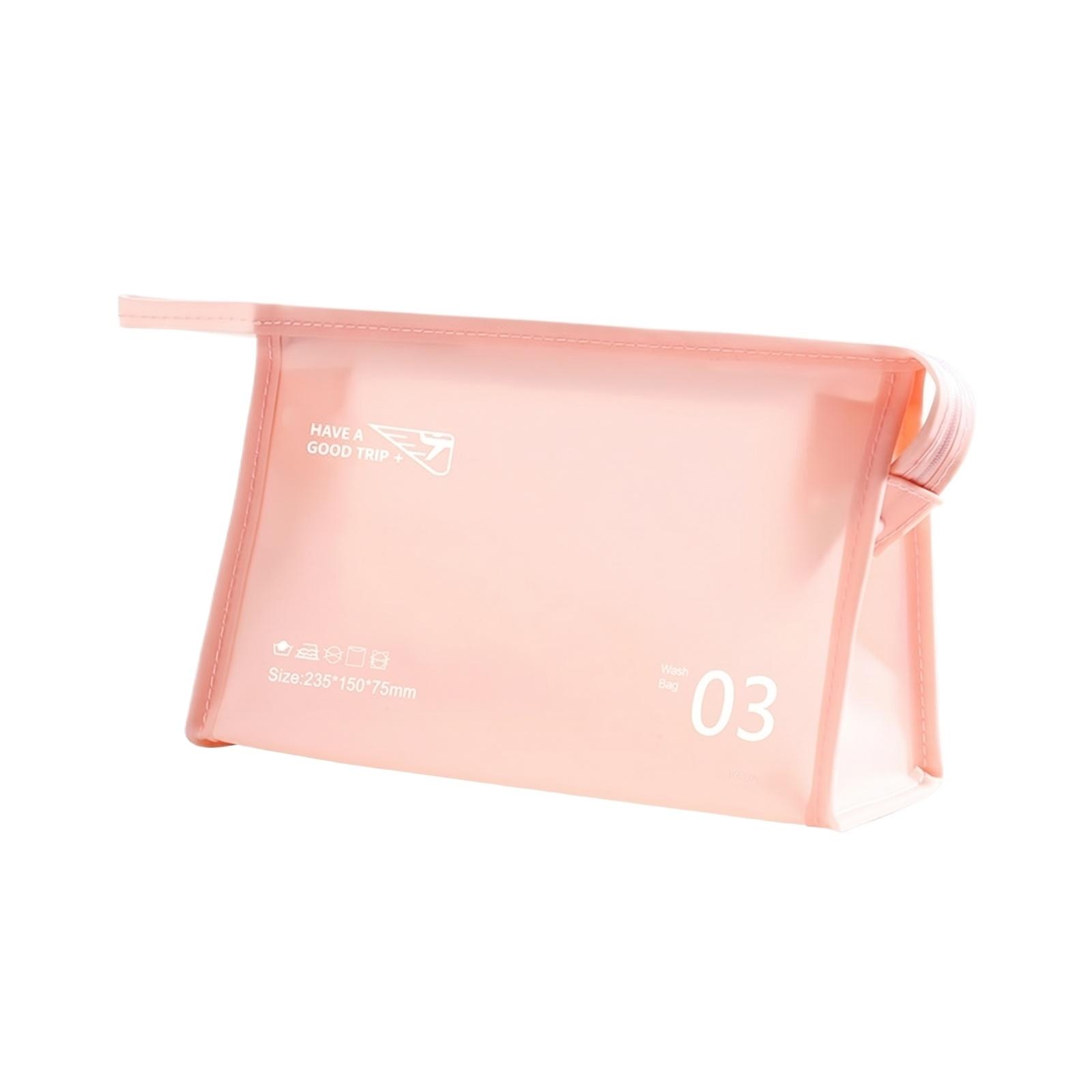 

Portable Toiletry Bag Waterproof Travel Cosmetic Organizer Pouch with Zipper Closure for Wet and Dry Separation one size розовый