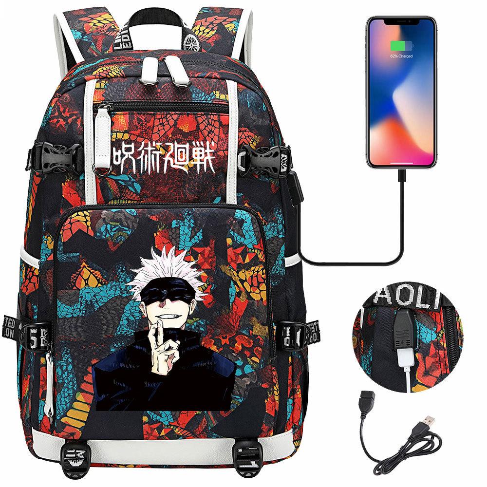 Mochila con Auriculares USB Estampados de Jujutsu Kaisen