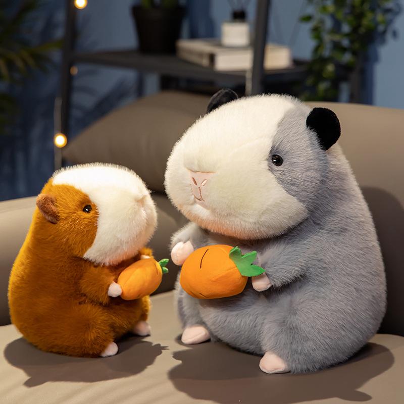 Guinea Pig Plush Doll Cute Stretchable Radish Holding Guinea Pig Doll Child Birthday Gift Doll