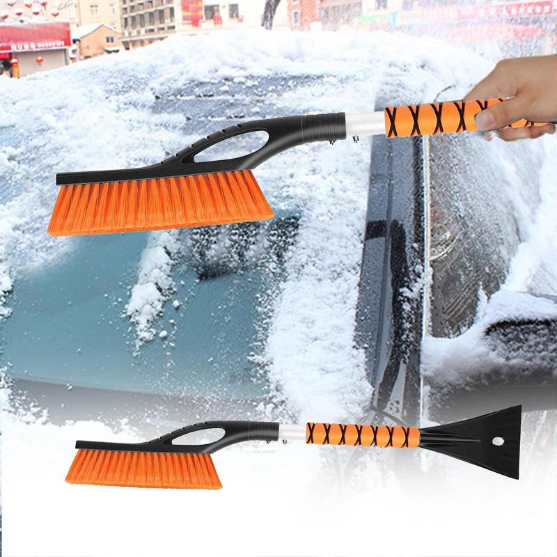 Ice Scrapers For Car Windshield Detachable Aluminum Snow Brush Ice Scrapers No-Scratch Ergonomic Car Accessories Heavy Duty Snow