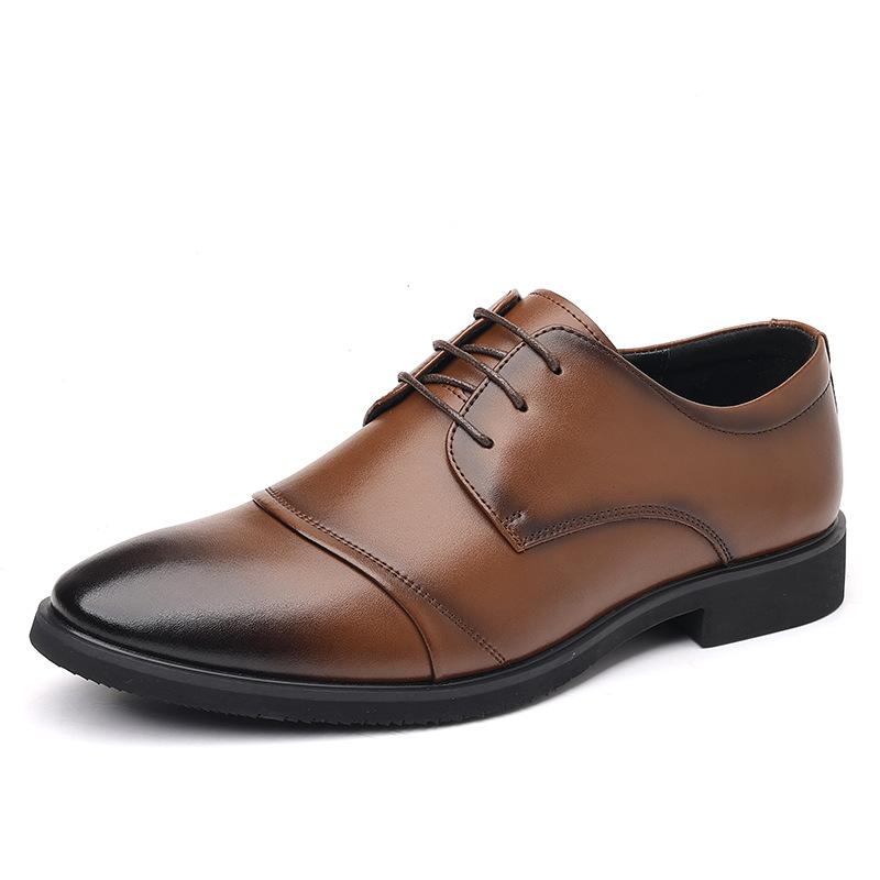 Summer Leather Shoes Men's Business Dress Leather Shoes Low-top Hollow Leather Shoes Men's Lace-up Breathable Men's Shoes