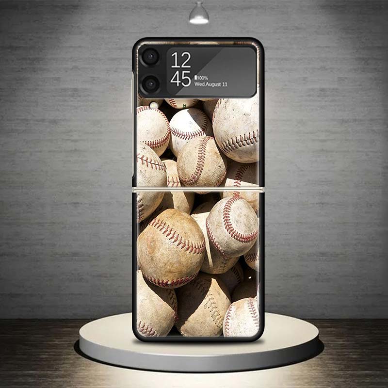 Baseball Sport Phone Case For Samsung Galaxy Z Flip 7 6 5 4 3 5G Shockproof Cover Z Flip7 Flip6 ZFlip5 Flip3 Flip4 Luxury Shell