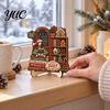 Christmas Shelf Decor Book Lover Gifts for Women, Just A Girl Who Loves Wooden Plaque, Holiday Ornaments 2D Flat Reading Block Sign with Stand