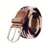 Casual Knitted Pin Buckle Women Belt Woven Canvas Elastic Expandable Braided Stretch Jeans Belts for Men