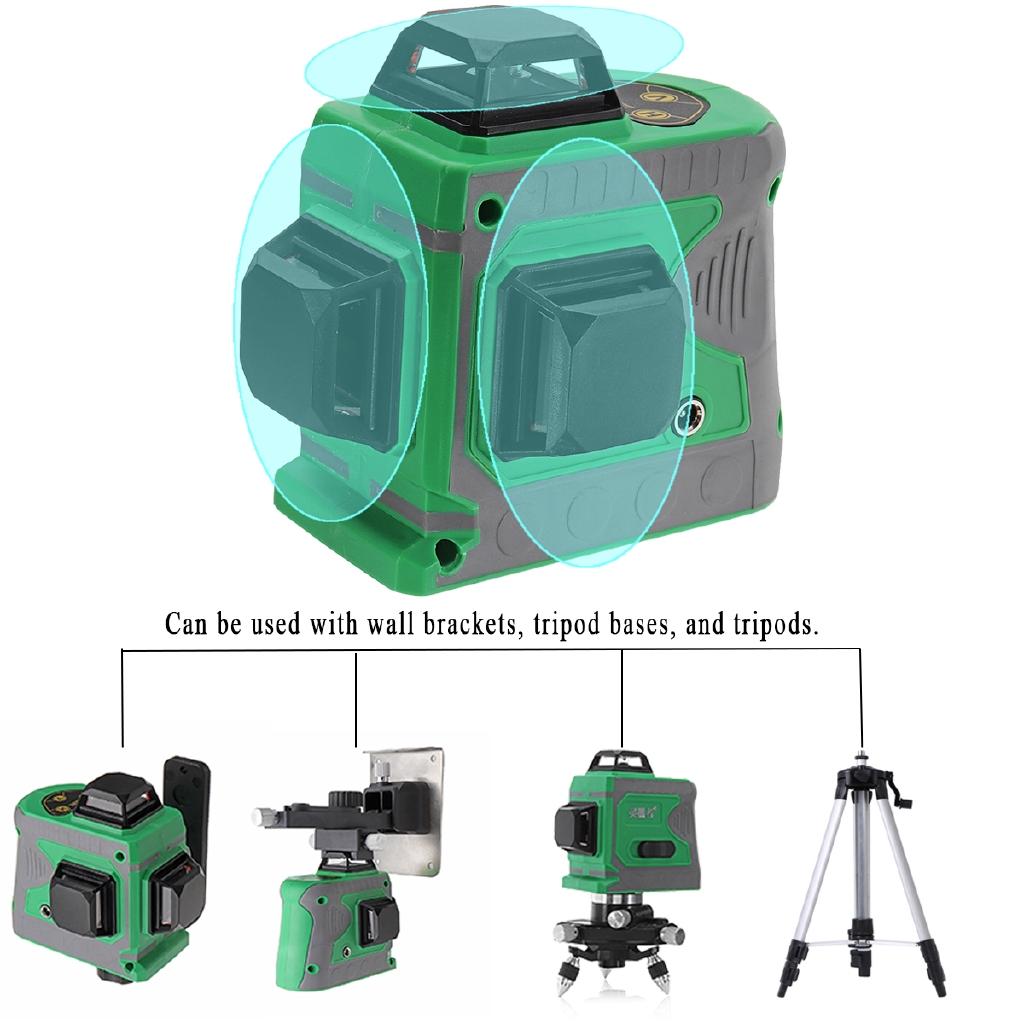 12 Line Laser Level 3D Green Light Auto Self Leveling 360 Rotary Measure Horizontal Vertical Cross Self-Leveling 635nm