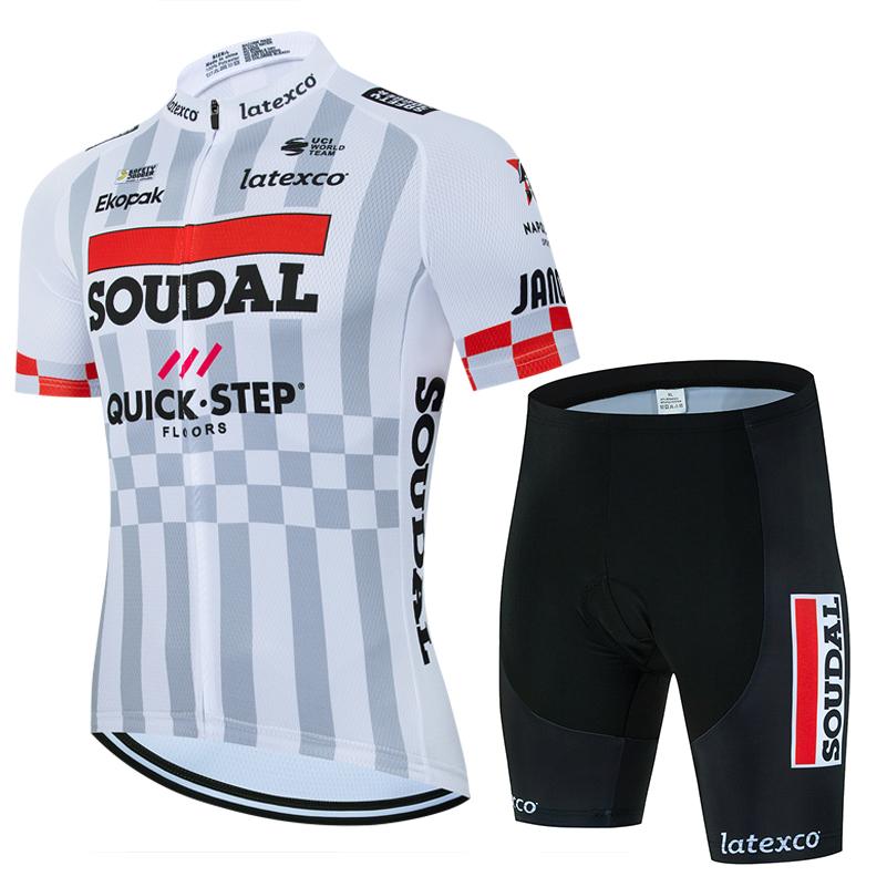 

Soudal Quick Step 2025 Cycling Jersey Men s Set Summer Short Sleeve Cycling Clothing Outdoor MTB Road Bike Shirt Quick Dry Asian size-S