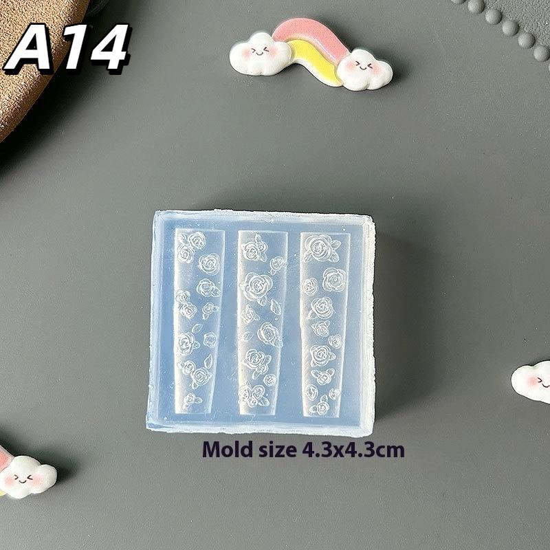 1Pc Chain Ice Flower Butterfly 3D Acrylic Mold Nail Art Decorations Diy Design Silicone Nails Mold