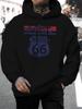 2026 Music Festival Summer New Arrival Unisex Casual Versatile Style Fashion Hoodie with Classic Route 66 Highway Sign Print Design, Letter Graphic P