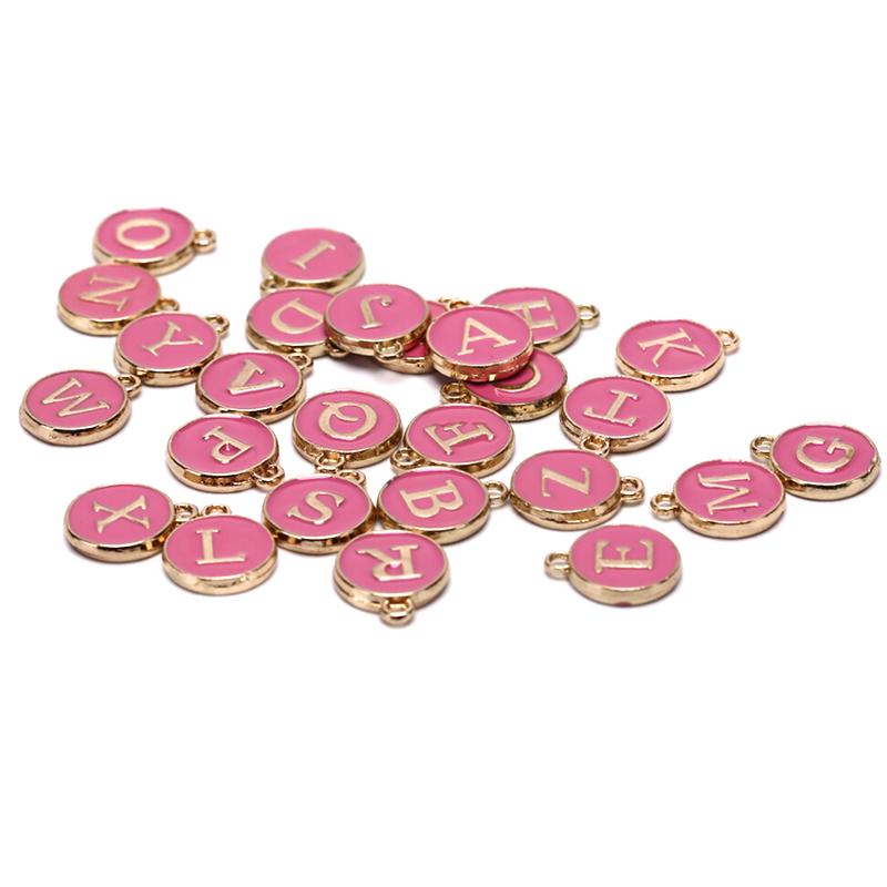 Practical Multiple Color Diy Jewelry Accessories Alloy Double-Sided Oil Dripping Multicolor English Letters Chaotic Pendant