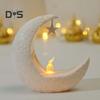 Mini Ramadan Moon Light Ramadan Decoration Soft Glow Battery Powered Eid Ramadan Candle Light Nightstand Decor