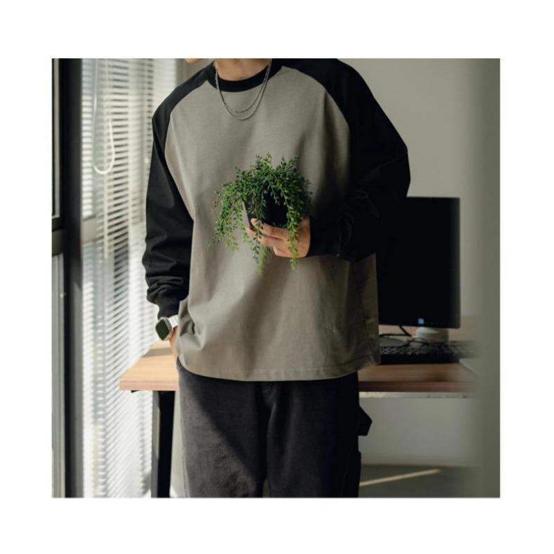 New Autumn Winter Long-sleeved T-shirt Raglan Sleeve Bottoming Shirt Solid Color Loose Versatile Bottoming Trend