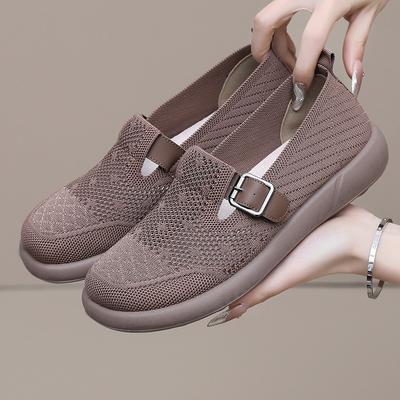 Schuhe Damen Sommer neu Damen vielseitige lässige Einschlupf-Mesh-Schuhe weiche Sohle keine müden Füße runder Zeh Freizeitschuhe
