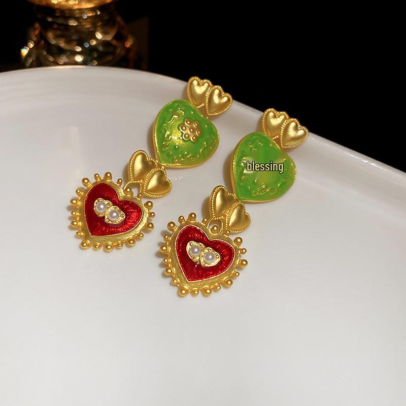 

Ретро Серьги-пусеты Красный Анкор с геометрическим цветком - Высококлассные, Модные, Универсальные для женщин