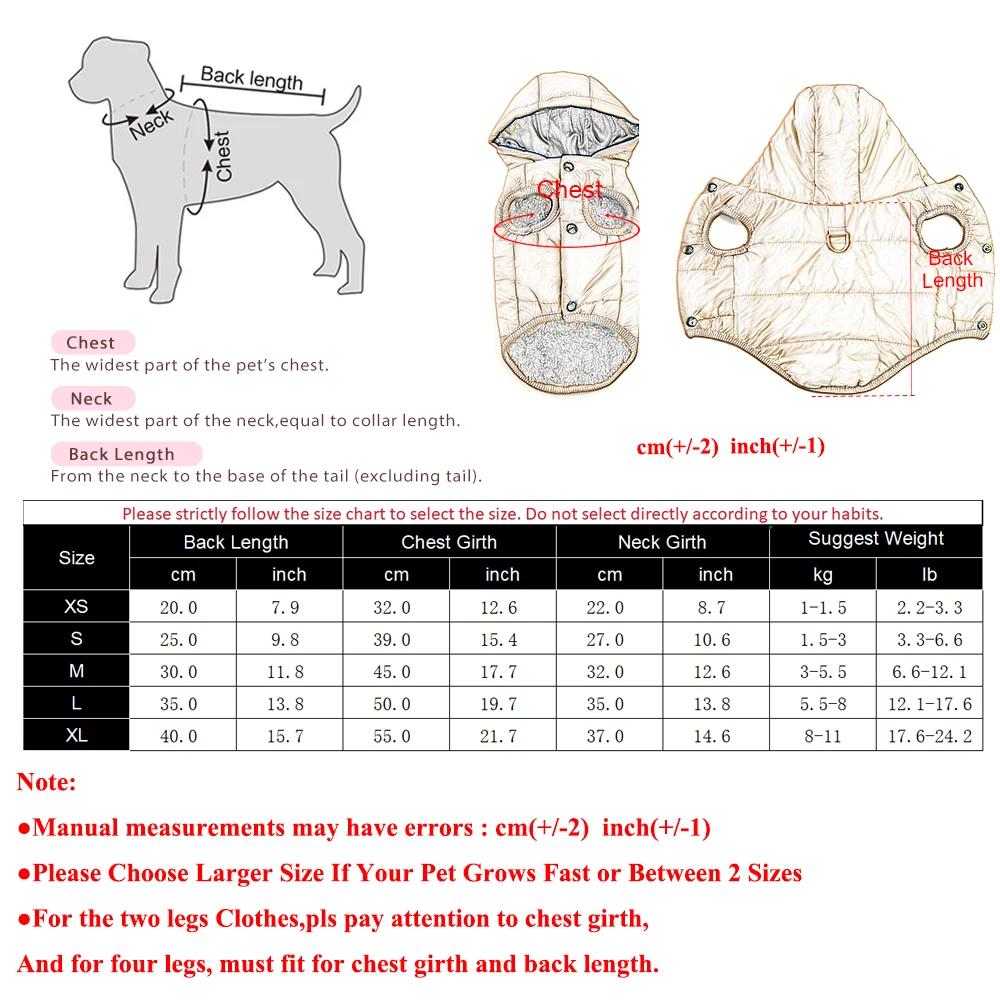 Winter Pet Jacket Warm Thicken Fleece Puppy Clothes Hooded Waterproof Coat For Small Dogs Cats French Bulldog Chihuahua Overalls