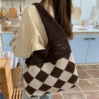 Bag Women's Woven Bag All-match Shopping Bag Hand Bill Shoulder Bag Artistic Small Fresh Fashion Simple Knit Bag