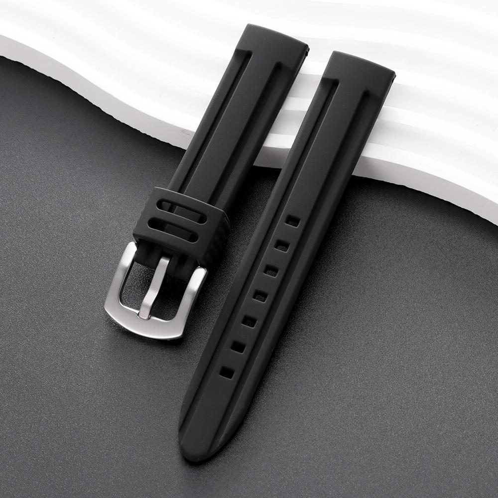 

30mm 28mm 26mm 24mm 22mm 20mm 18mm Rubber Watch Strap Diving Waterproof Men s Sport Watchband Soft Silicone Wrist Belt Bracelet 24mm чорний