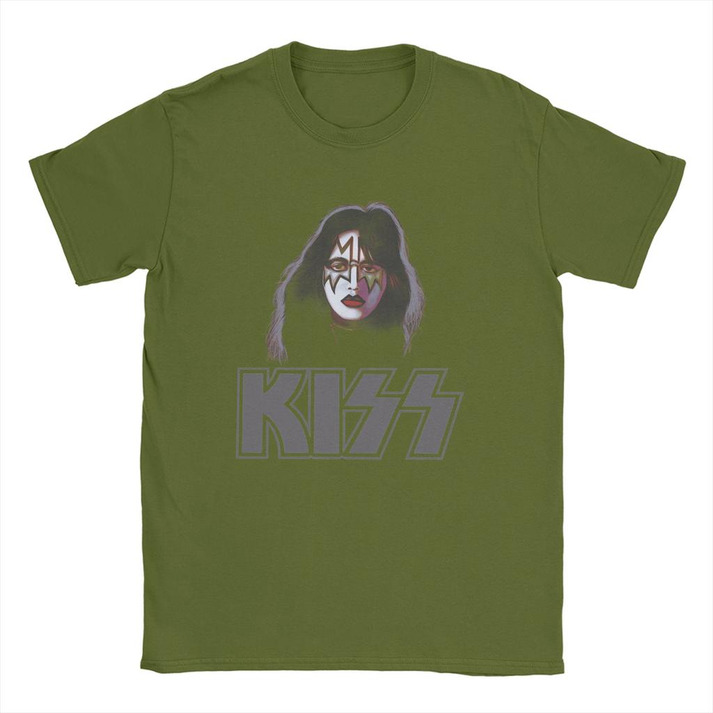 Ace Frehley Spaceman Kiss Band  T Shirt for Men 100% Cotton Funny T-Shirt Round Neck  Tees Short Sleeve Clothes Plus Size