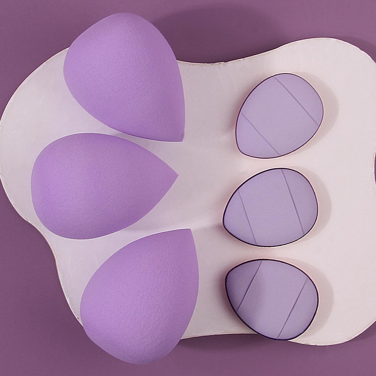 

6pcs Purple Makeup Powder puff Sponge Egg Set Super Soft Dry and Wet dual-purpose Foundation Liquid Concealer Special Tool фіолетовий