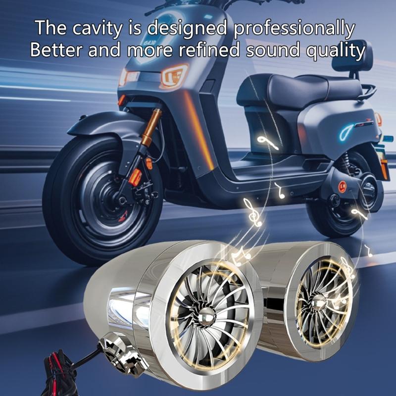 Waterproof Motorcycle WirelessSpeaker Built In Phone Charging For Outdoor Riding Clear Sound And Shockproof Construction
