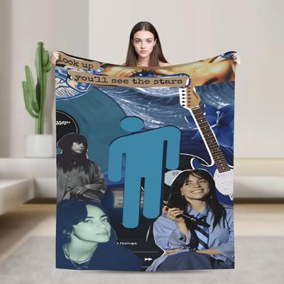 Warme weiche Decke Camping HIT ME HARD AND SOFT B-Billie E-Eilish Überwurfdecke Neuheit Tagesdecke Für Wohnzimmer