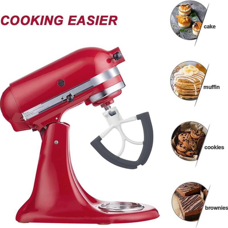 Good-Flex Edge Beater For Kitchenaid 4.5-5 Quart Mixer,Fits Tilt-Head,With Flexible Silicone Edges Bowl Scraper