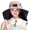 USB Charging Wide Brim Sun Cap Waterproof Sunshade Fan Cap Children's Solar Fan Hat  Boys