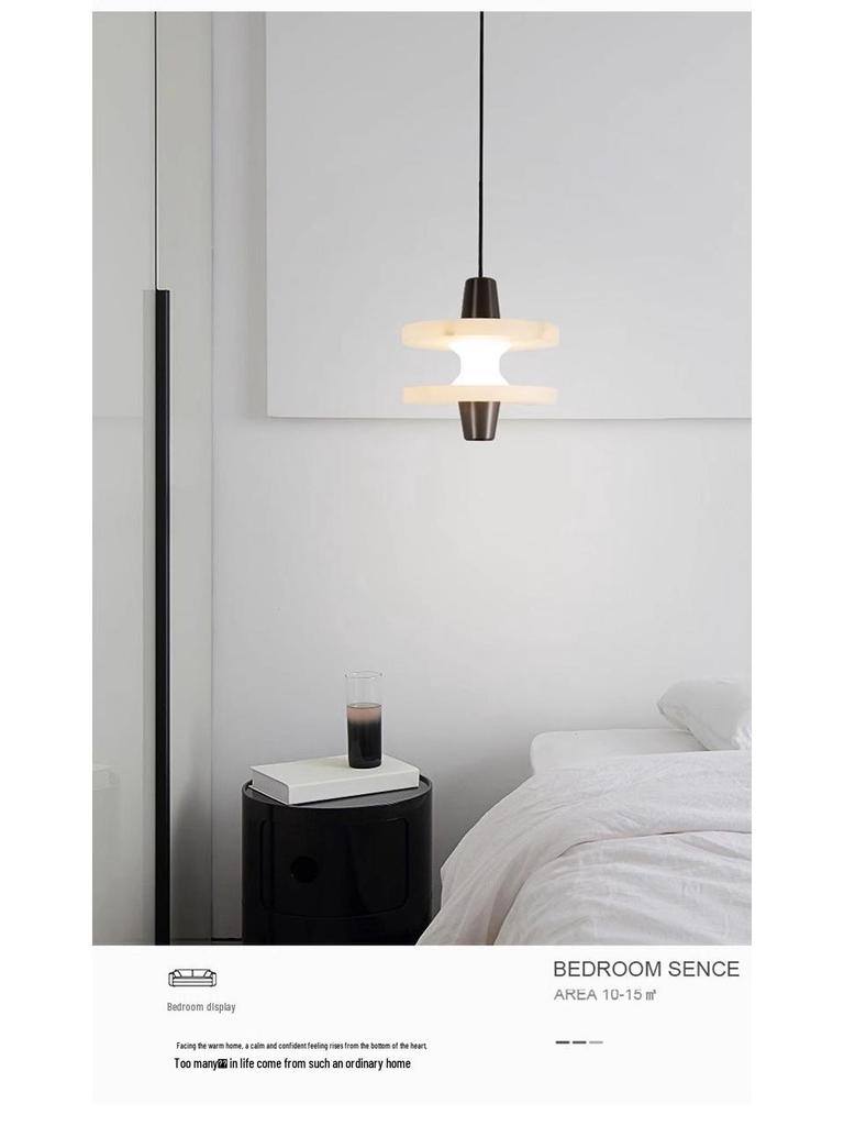 Nordic Designer Small Alabaster Pendant Light for Villa, Study, Tea Room, Restaurant, Bar, Bedroom, and Bedside