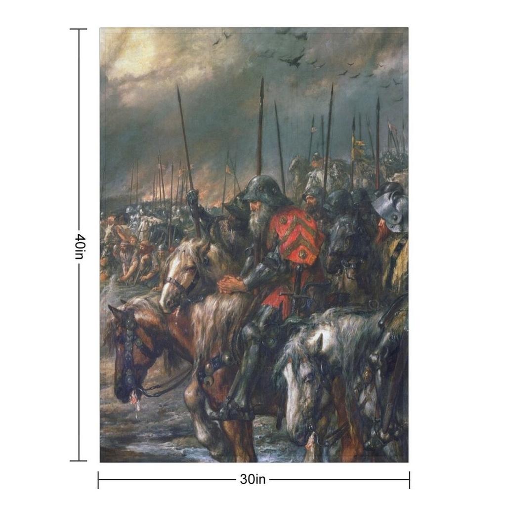 Morning of the Battle of Agincourt, 25th October 1415 - Sir John Gilbert Throw Blanket Thin Bed Fashionable Blankets