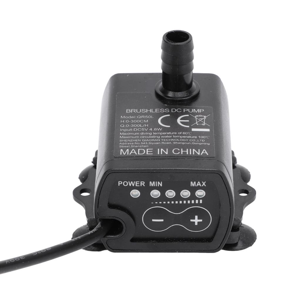 Submersible Water Pump Aquarium Fountain with Flow Adjustment Function USB Interface DC 5V 4.8W