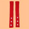 Solid Color Y2K Star Arm Cover Elastic Warmer Long Cuff Knitted Fingerless Sleeves  Winter
