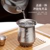 Pure Titanium Travel Tea Set With Double-Wall Insulated Cups Portable Teapot 3-5 People Modern Minimalist Design