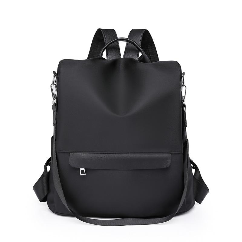 

Нейлоновый рюкзак Женский рюкзак Большая вместительная дорожная сумка Школьная сумка чёрный