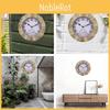 Charming 10 Inch Outdoor Waterproof European Style Resin Wall Clock With Thermometer Ideal For Home Decor