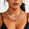 Exquisite Fashion Light Luxury High-end Design Sense Alloy Full Diamond Waterfall Flower Branch Leaf Neck Chain Collarbone Chain Female