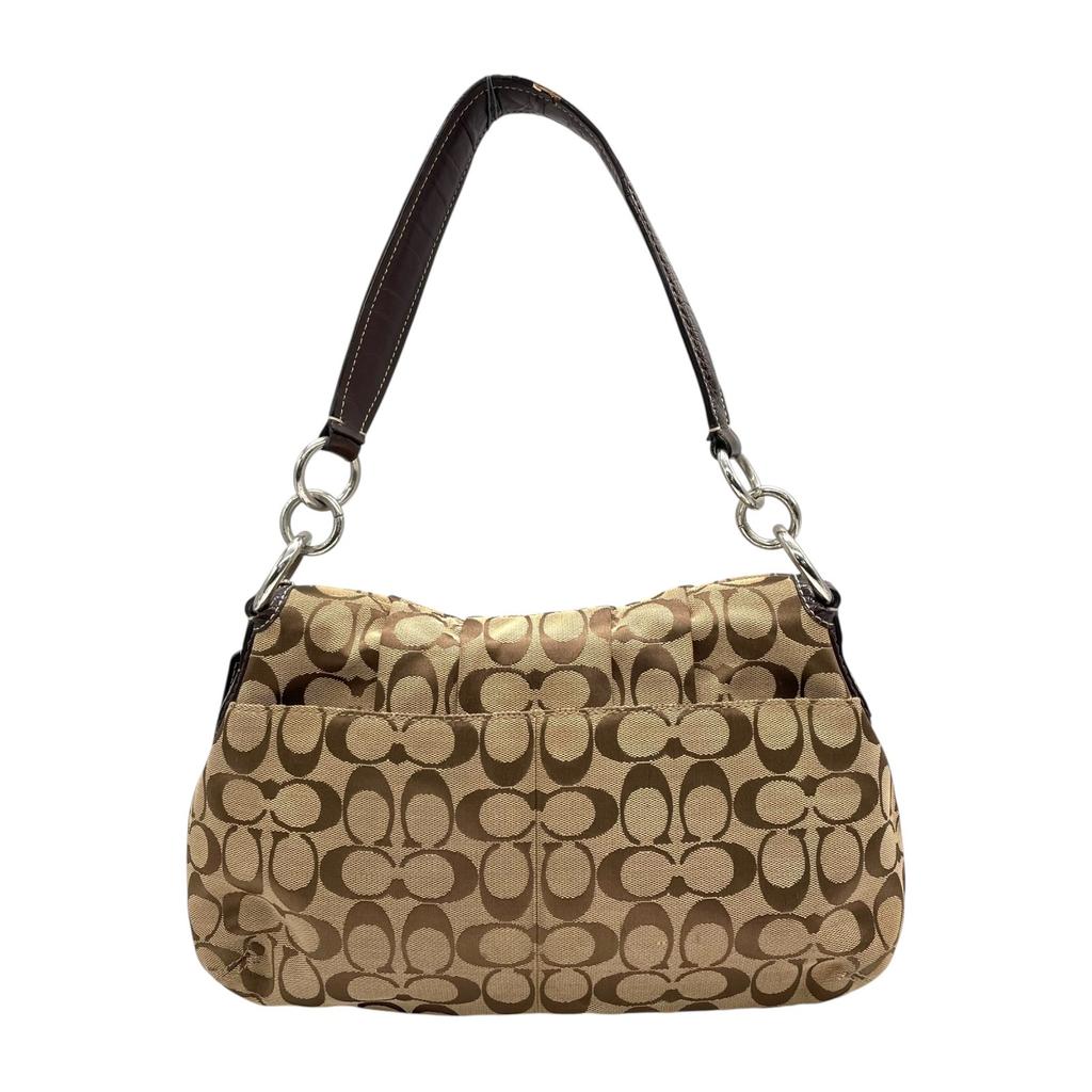 Used COACHShoulder Bag Brown canvas/Patent leather Women