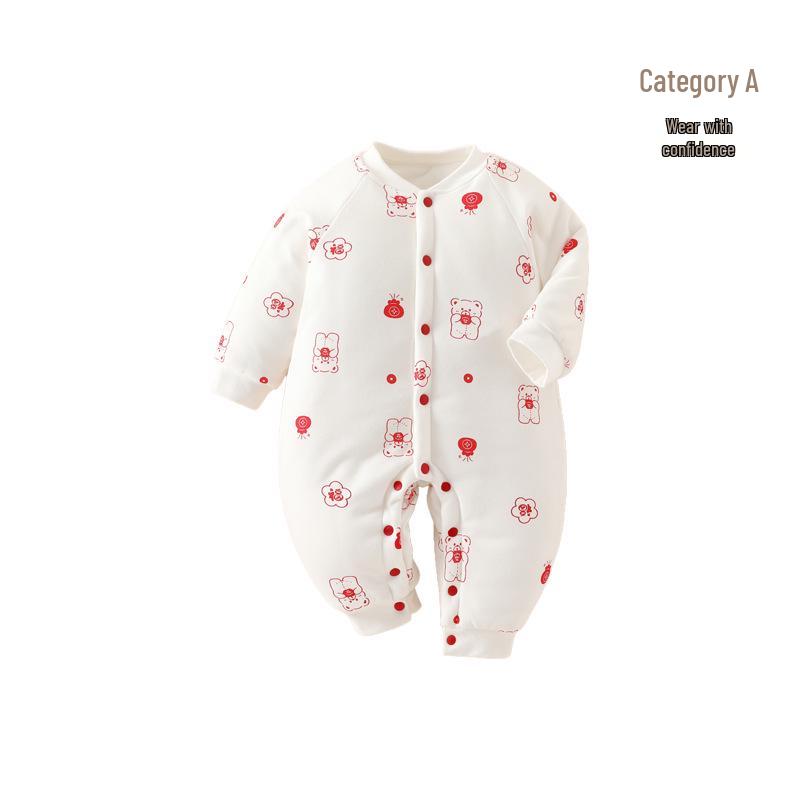 180g Extra Thick Quilted Winter Baby Romper - Pure Cotton, Class A, Warm Onesie