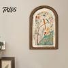Rustic Tulip Wall Signs Pastoral Wooden Sign, Decorative Tabletop Display Pieces, Retro Style Art French Arched Pendant for Farmhouse Bedroom