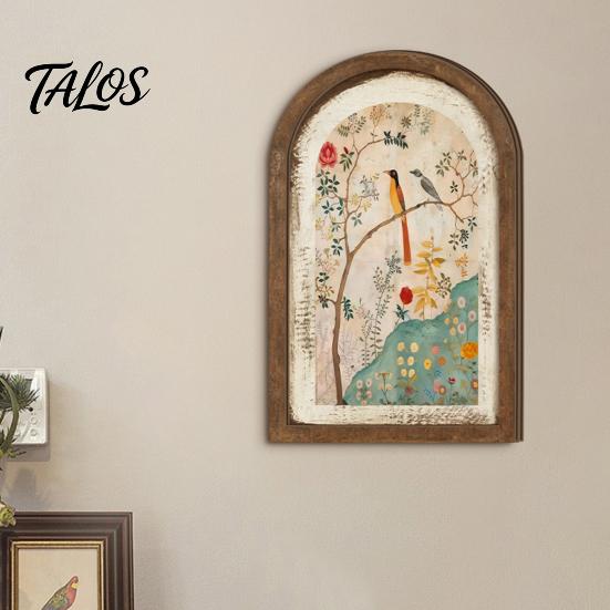 Rustic Tulip Wall Signs Pastoral Wooden Sign, Decorative Tabletop Display Pieces, Retro Style Art French Arched Pendant for Farmhouse Bedroom