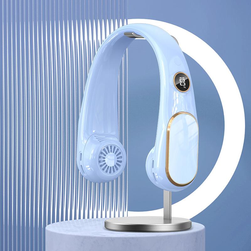 2024 New Wearable Neck Fan Portable Rechargeable Cooling Fan Bladeless Neck Fan Portable Air Conditioner for Outdoor Office