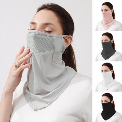 Ice Silk Summer Mask Mesh Neck Gaiter Scarf Breathable Sunscreen Face Scarf  Hiking