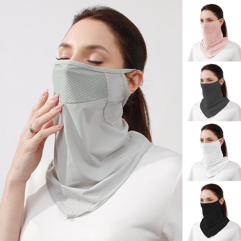Ice Silk Sunscreen Face Scarf Mesh Neck Wrap Cover Breathable Summer Mask  Fishing