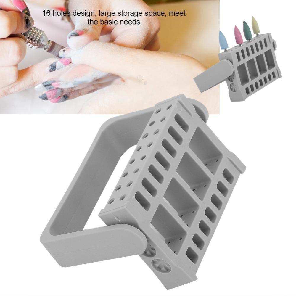 Foldable Bracket Style Nail Grinding Head Storage Box Desktop Arrangement For Nail Salon Tools