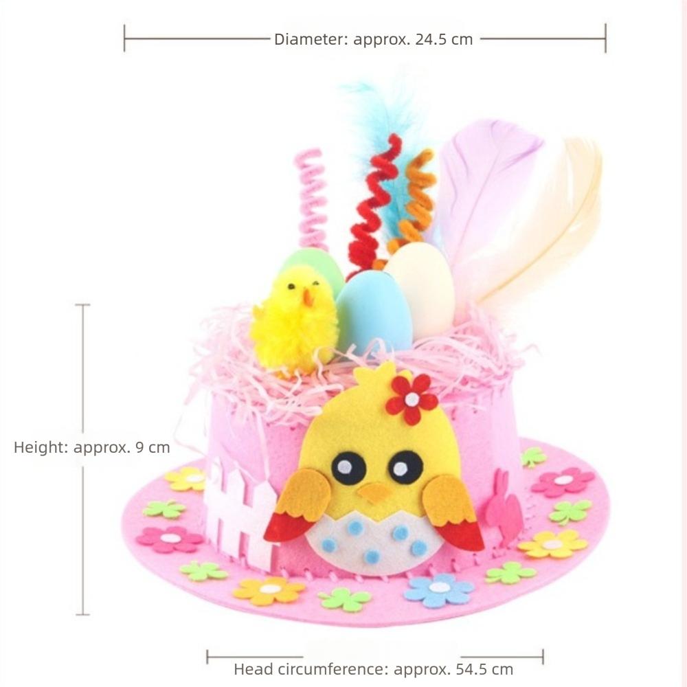 Handmade Decorations Easter Hats Colorful Eggs Bunny Chick Cartoon Cap DIY Craft Kit  Easter Party
