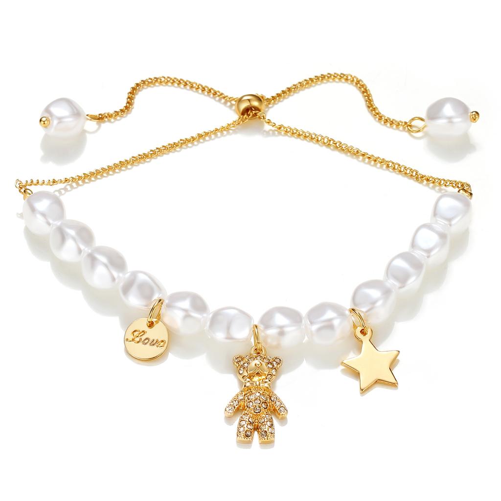 Korean Jewelry Industry, Retro Pearl Diamond Irregular Punk Style Bracelet, Korean Version of Simple Multi-layer Jewelry Set