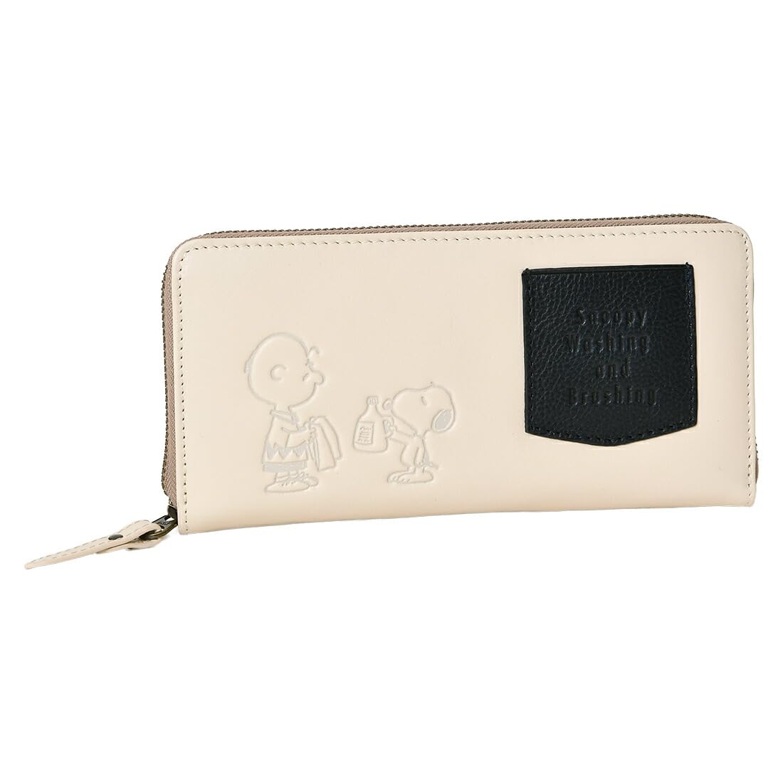 

73481 Snoopy Long Wallet with Round Zipper Ivory [Peanuts] Closure, Character, Women s, слонова кістка