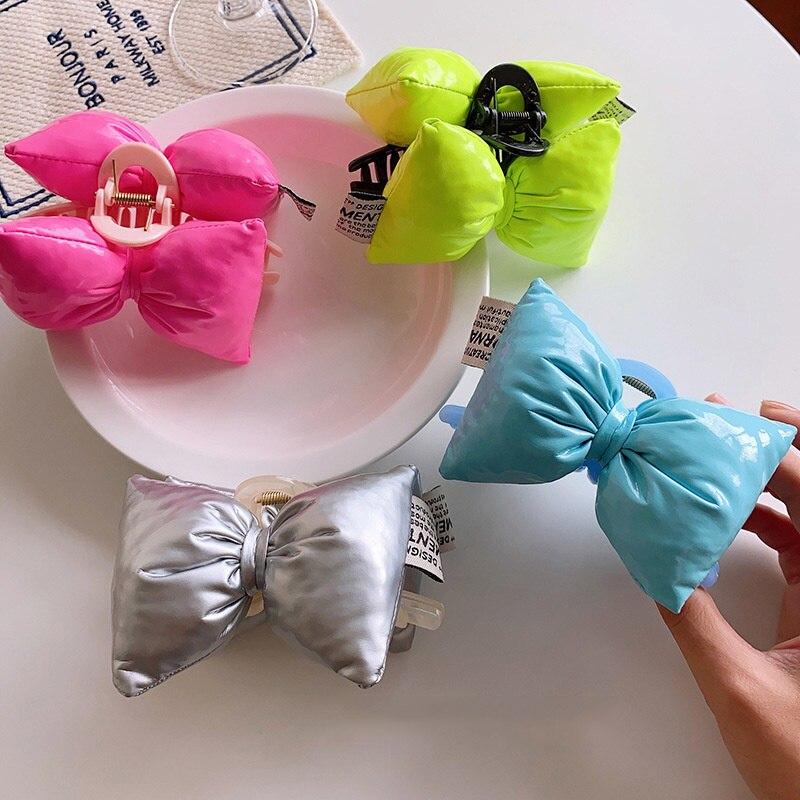 

Преувеличенная однотонная застежка для волос с бантом, винтажная большая заколка для волос с когтями в виде акулы, заколка для волос, головные уборы для женщин и девочек, аксессуары для волос